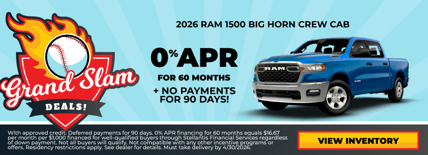 2026 Ram 1500 Big Horn Crew Cab 0% APR for 60 months
