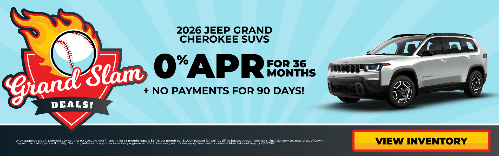 2026 Jeep Grand Cherokee SUVs 0% APR for 36 months