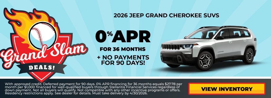 2026 Jeep Grand Cherokee SUVs 0% APR for 36 months