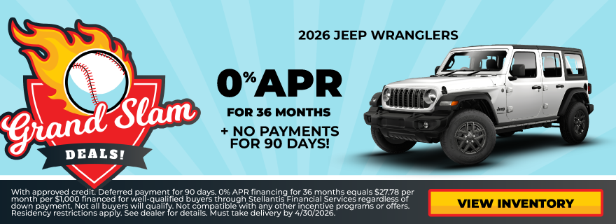 2026 Jeep Wranglers 0% APR for 36 months