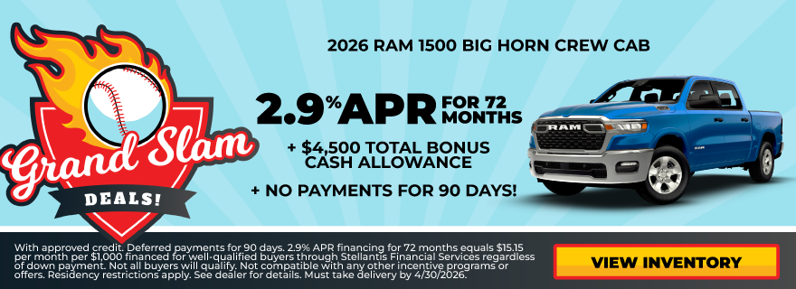 2026 Ram 1500 Big Horn Crew Cab 2.9% APR for 72 months