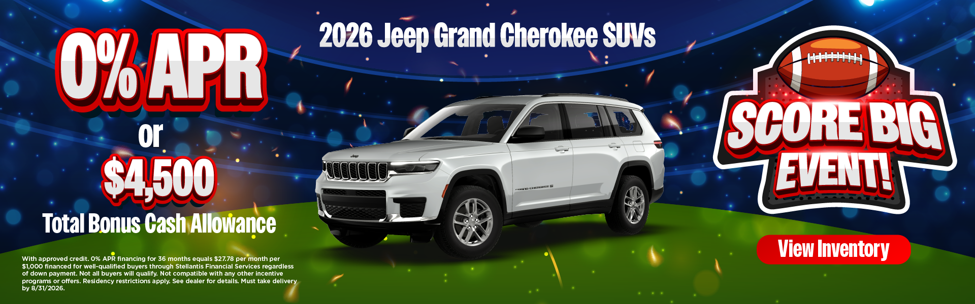 2026 Jeep Grand Cherokee SUVs 0% APR or $4,500 Total Bonus C