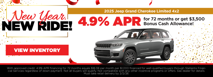 2025 Jeep Grand Cherokee Limited 4x2 4.9% APR for 72 months