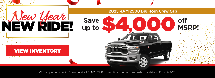 2025 RAM 2500 Big Horn Crew Cab Save up to $4,000 off MSRP!