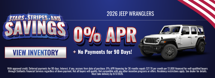 2026 Jeep Wranglers 0% APR