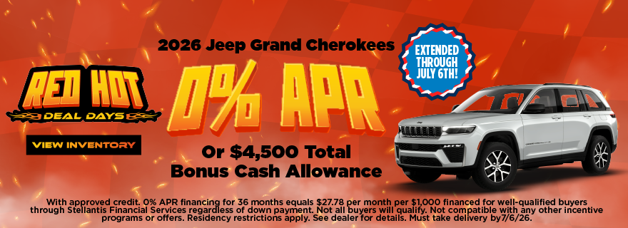 2026 Jeep Grand Cherokees 0% APR