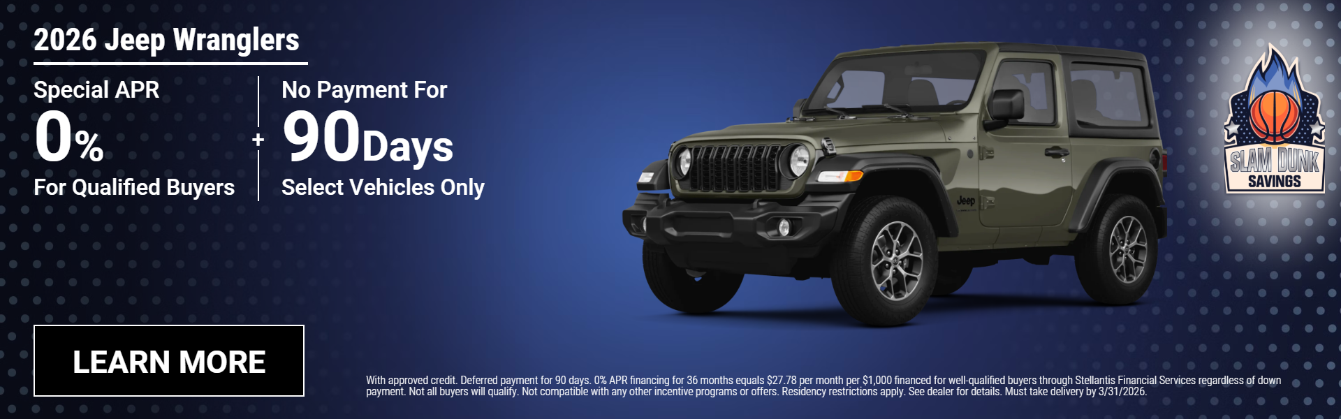 2026 Jeep Wranglers 0% APR for 36 months