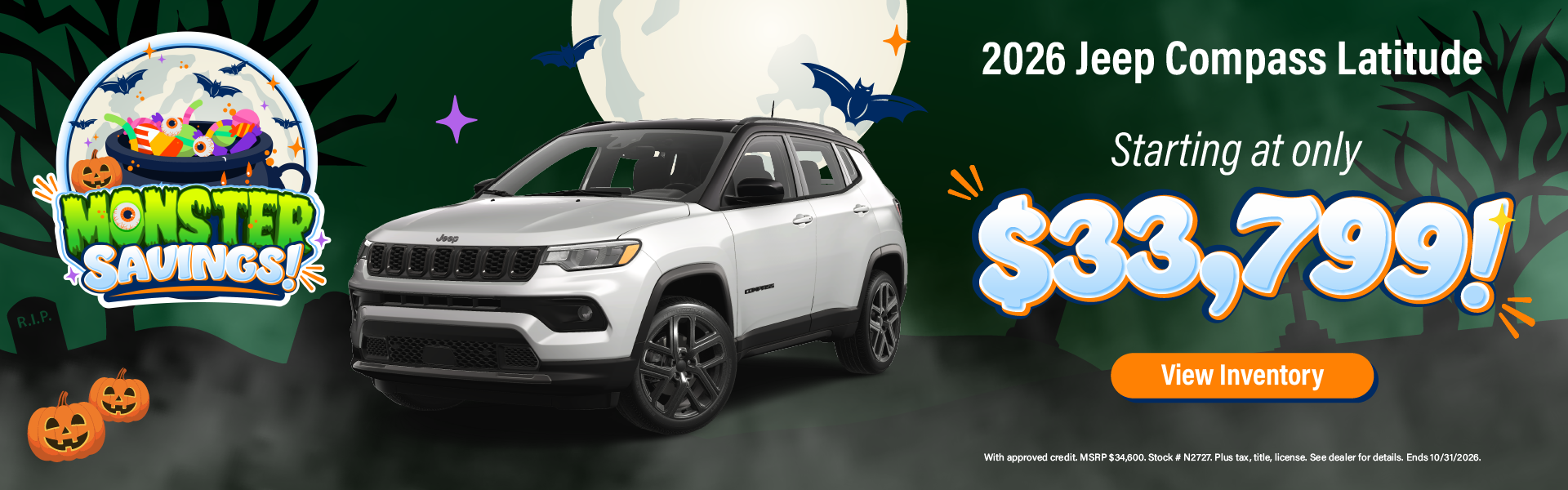 2026 Jeep Compass Latitude Starting at only $33,799!