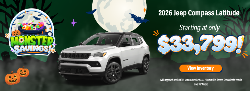 2026 Jeep Compass Latitude Starting at only $33,799!